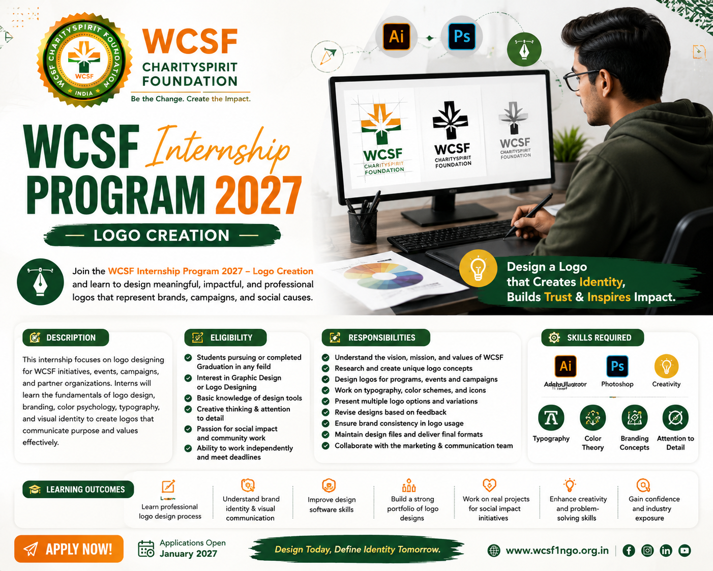 WCSF Internship Program 2027 — Logo Creation
