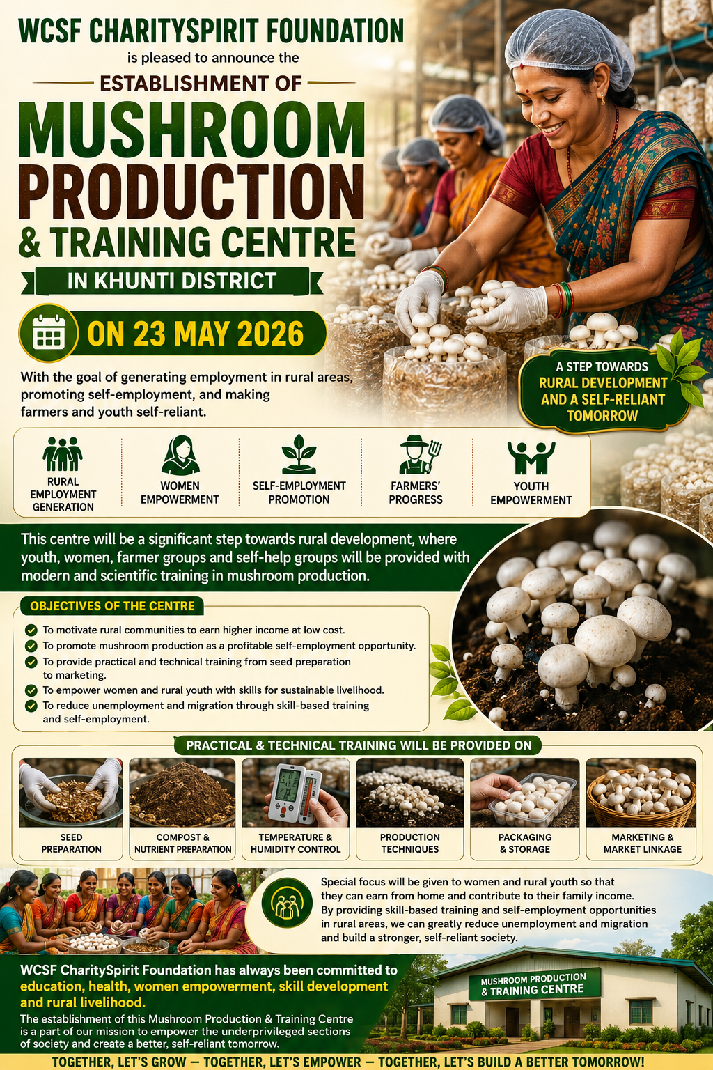 Establishment of Mushroom Production and Training Centre